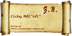 Zichy Máté névjegykártya